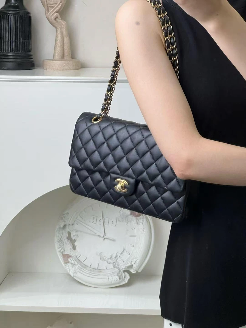 95新 Chanel/香奈儿 香奈儿 cf中号黑金羊/优品