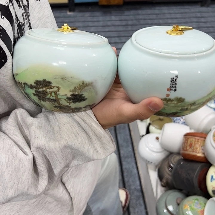 茶叶罐陶瓷家用储物罐瑕疵福利品介意勿拍
