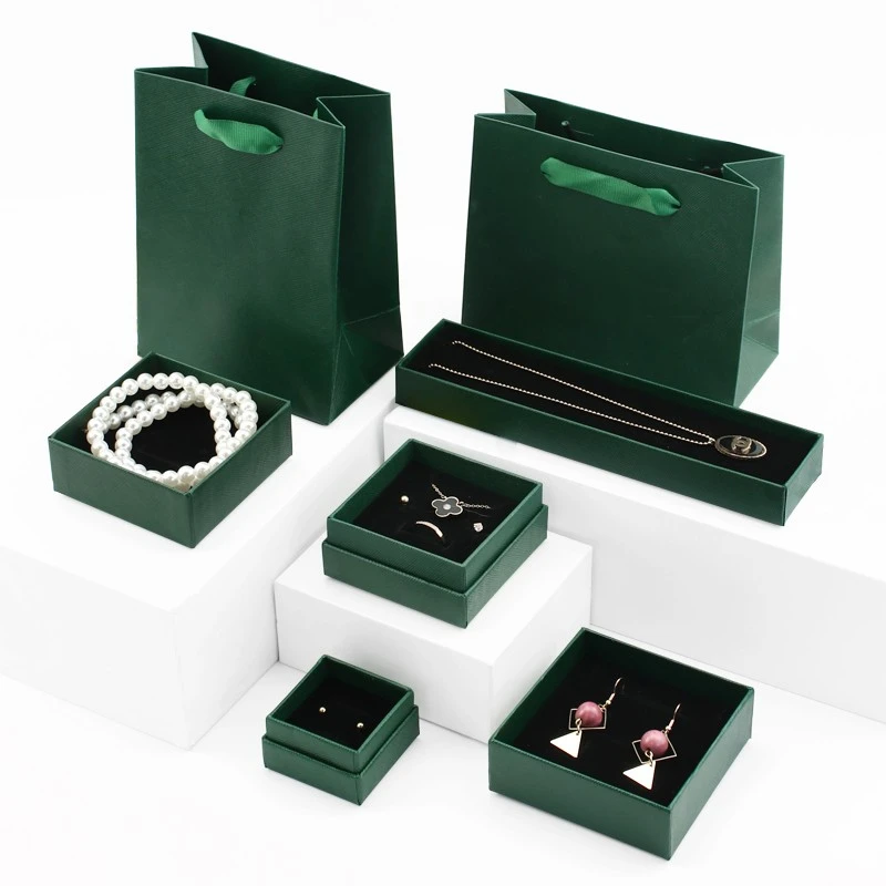 墨绿首饰盒戒指吊坠盒项链手镯盒饰品包装盒礼品盒