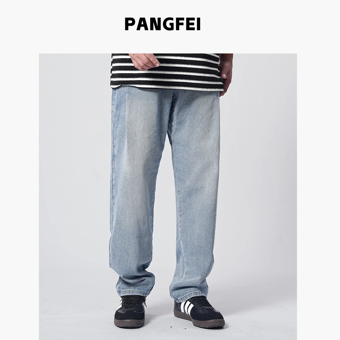 K2510大码男装常规大码秋季美式直筒牛仔裤休闲裤男装裤子水洗