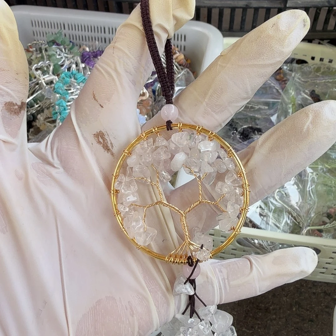 水晶手链22K金镶嵌白水