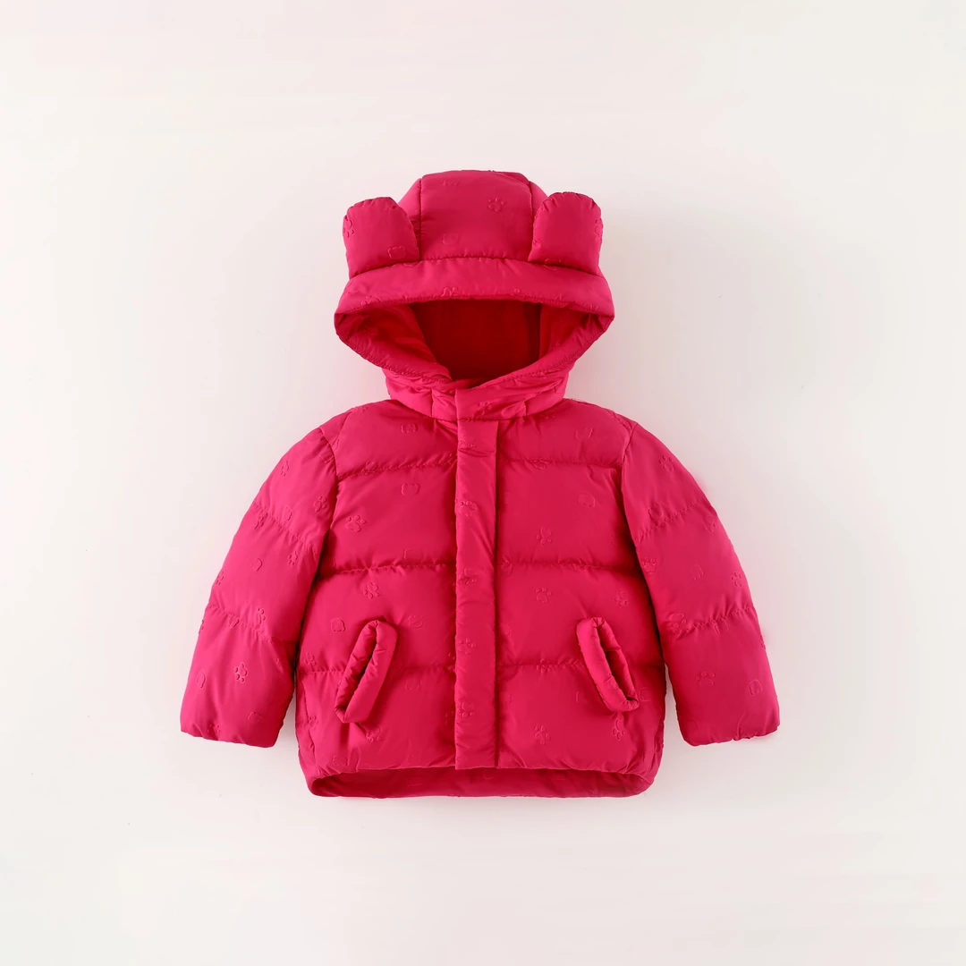 宝宝羽绒服2024新款男童轻薄面包服女童秋冬装保暖宝宝红色羽绒服