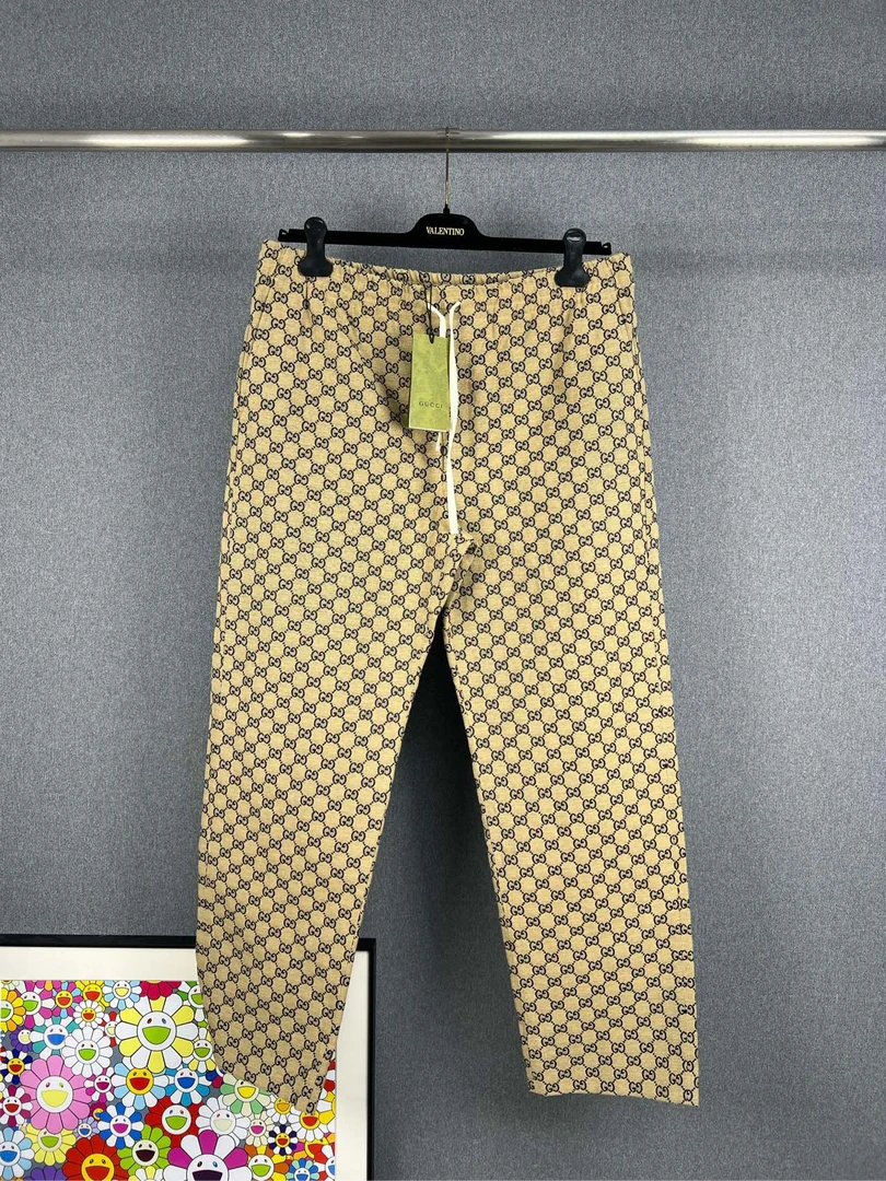 全新未使用 GUCCI/古驰 老花满LOGO长裤 54码 全新带吊牌A11695
