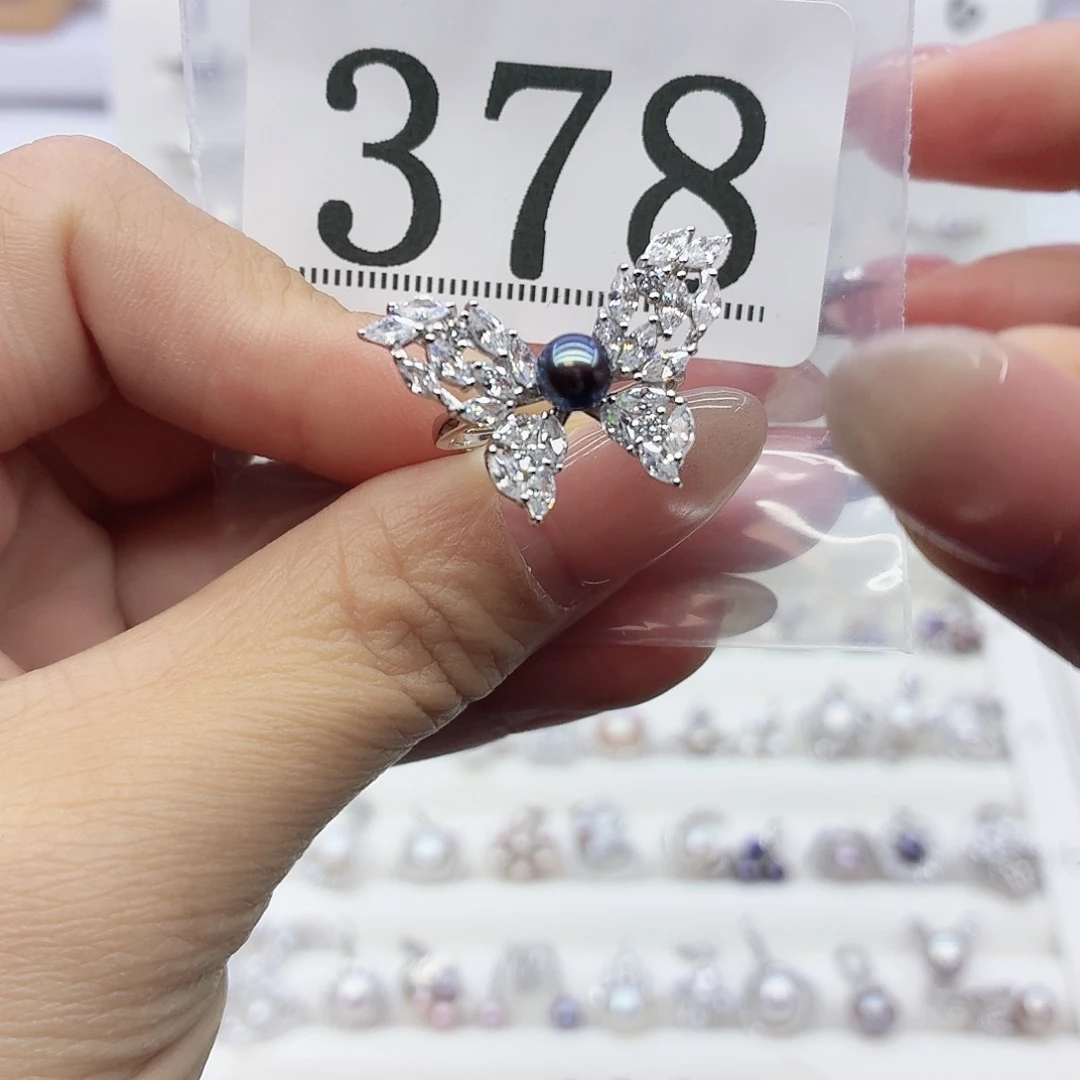 奈***沫珠宝奇石淡水珍珠银S925镶嵌378拍2发1