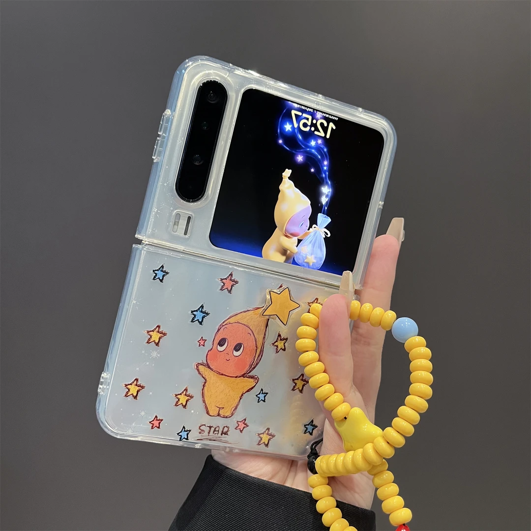 适用华为PuraX典藏版折叠屏手机壳可爱旋转星星人p50pocket2新款