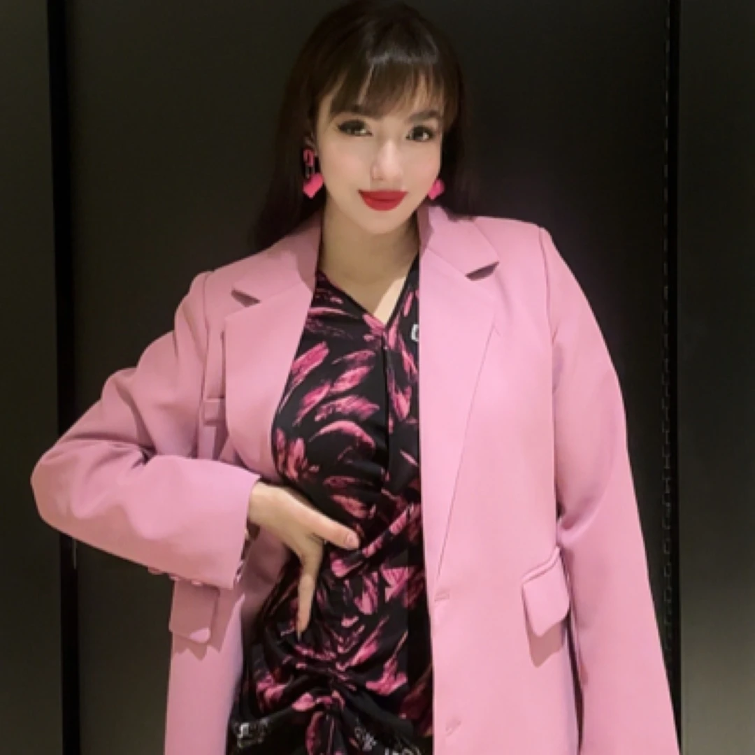 Mayran粉色西装外套