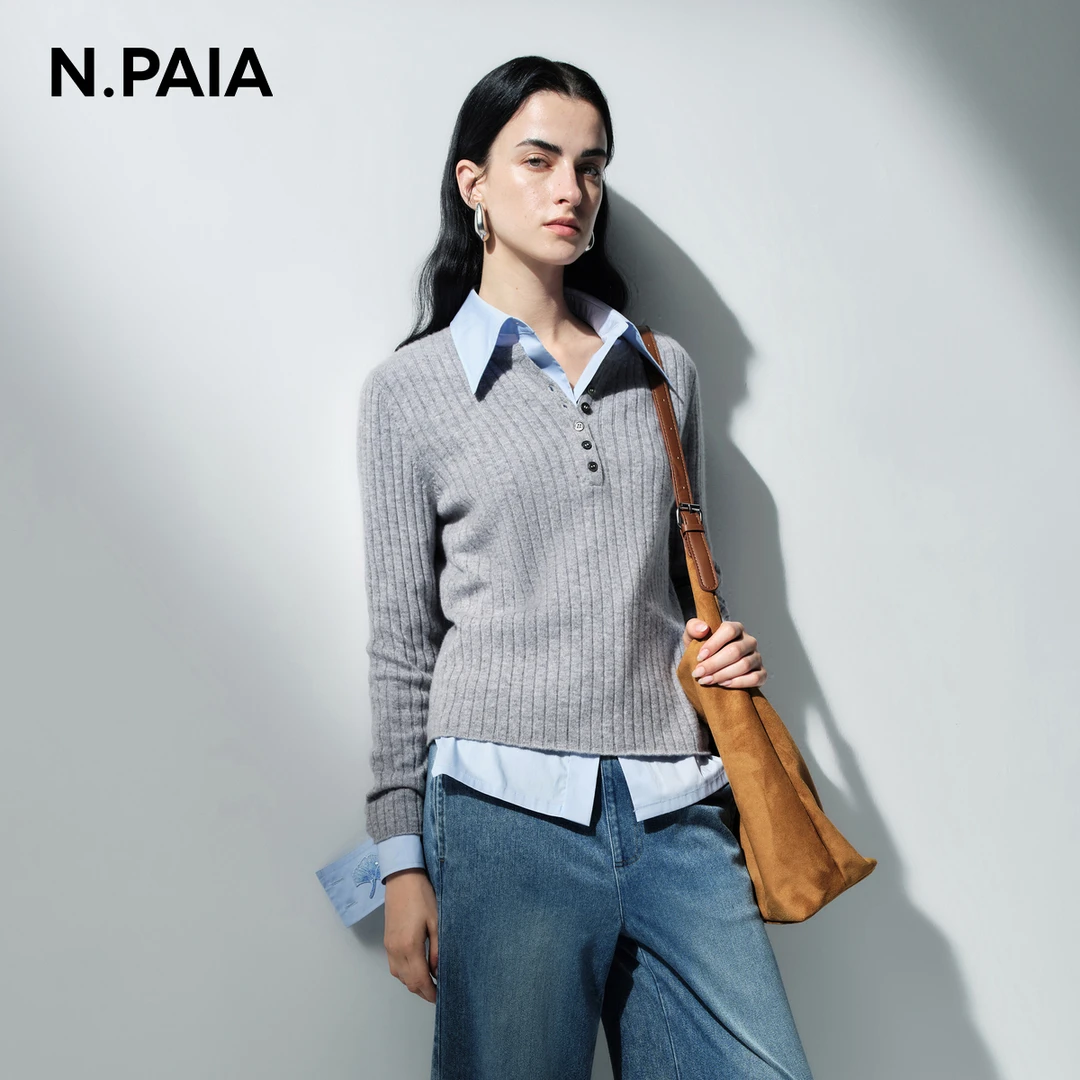 【品牌日】N.PAIA恩派雅2025秋新款半开领针织衫女XNKIG9520A