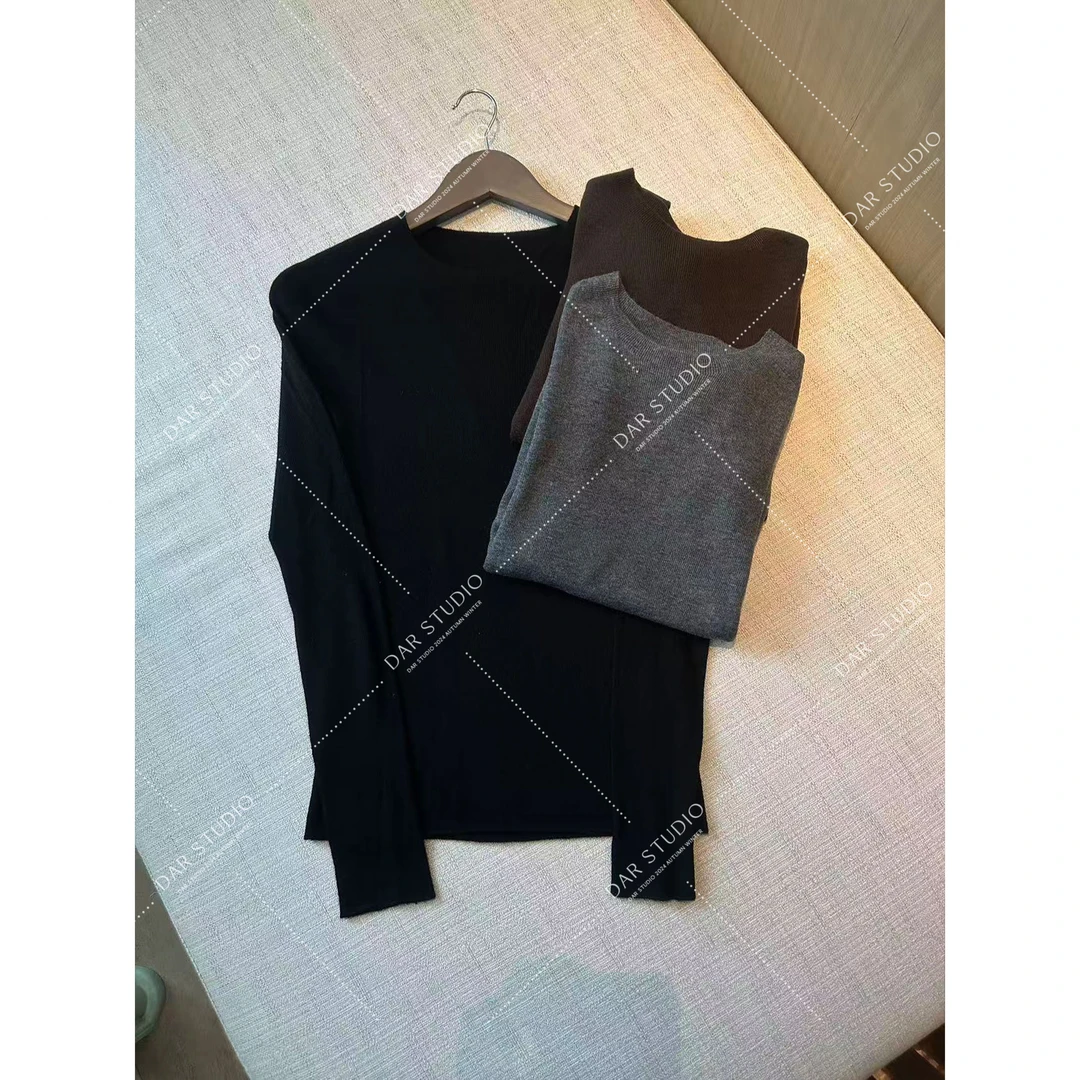 DAR STUDIO 【极简羊毛】100绵羊毛冬季新款内搭极简针织衫25272