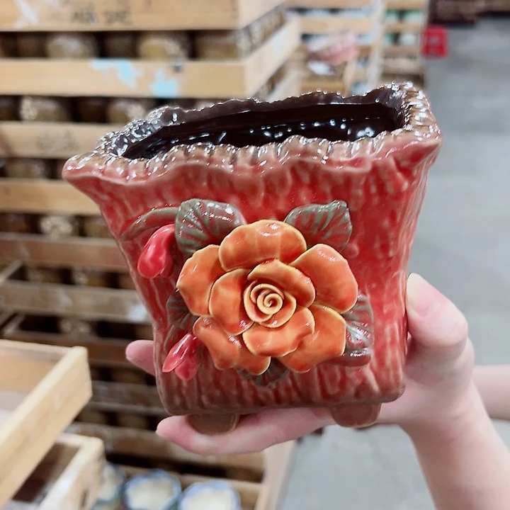 有孔.凑满10元包邮多肉陶瓷花盆！