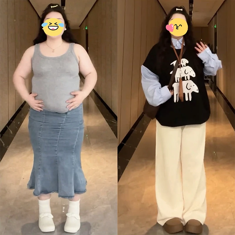 大码女装胖mm2025秋季新款韩系叠穿衬衫领显瘦假两件上衣显瘦