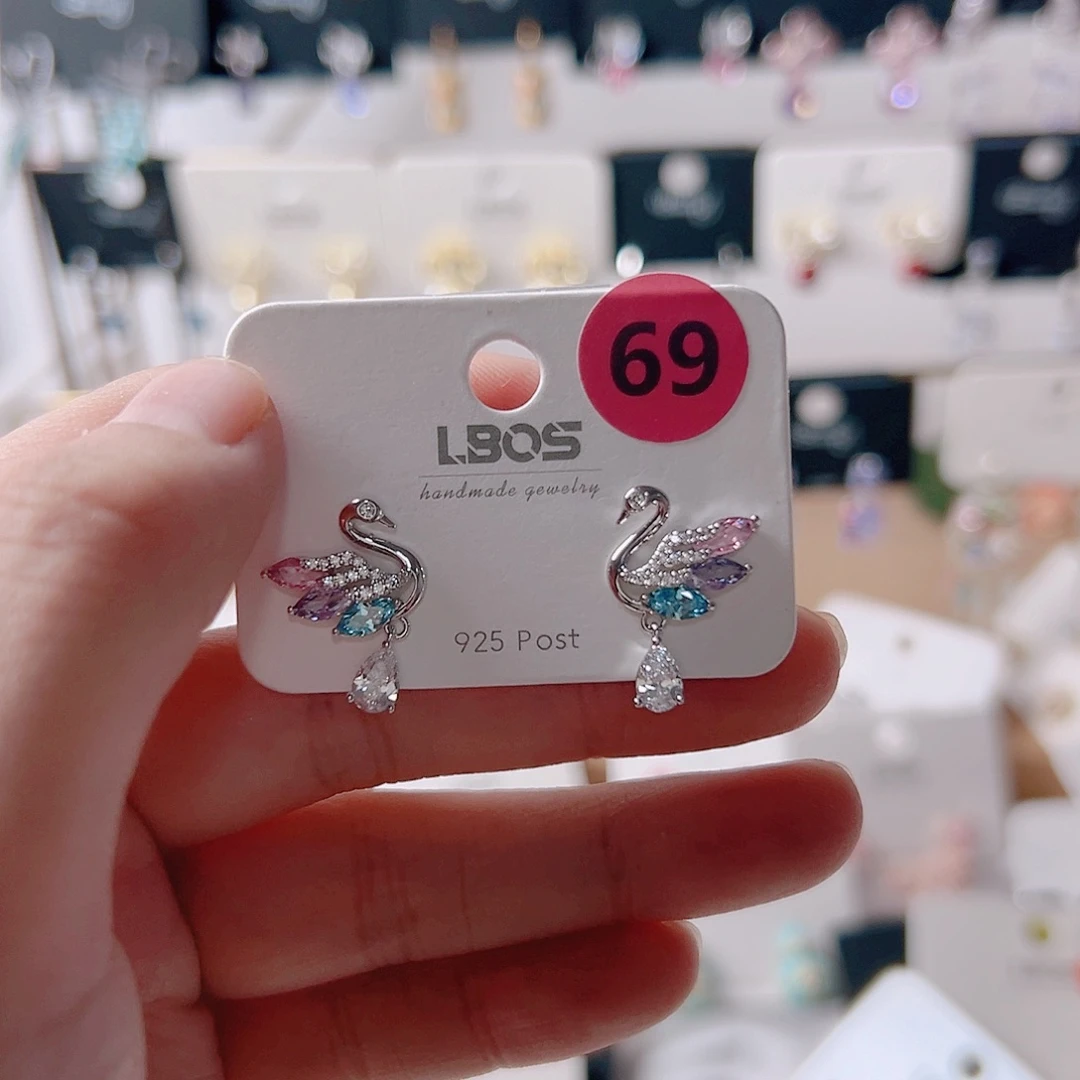 锆石纯铜合金耳环