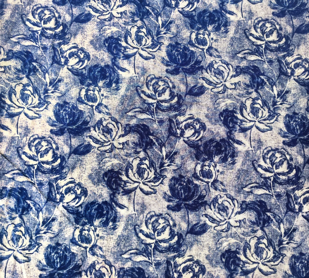 [100%棉绸]玫瑰油画！数码印花a类棉！服装裙子【两米包邮】