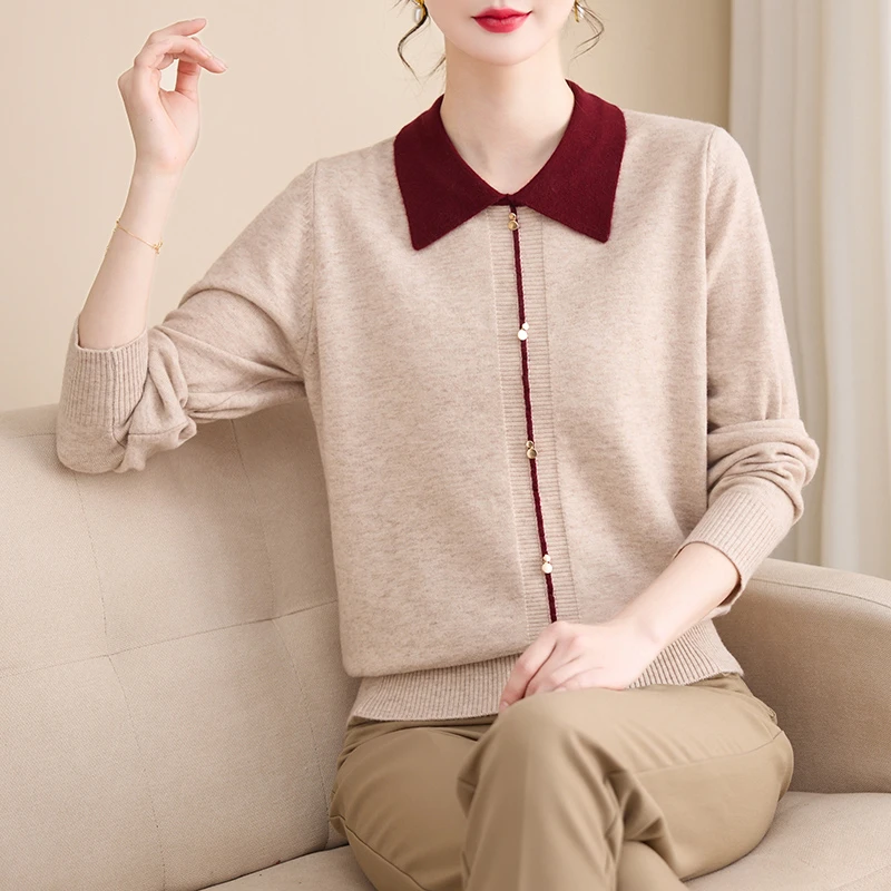 中老年40-50岁气质春季洋气新品上衣2505春秋长袖翻领春装妈妈装