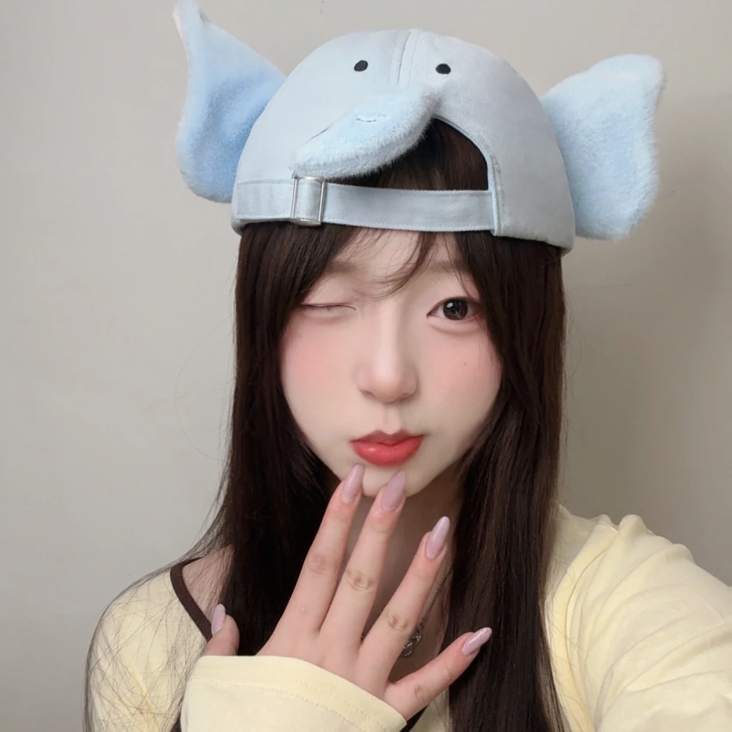 KELUSI联合大象双面戴棒球帽女可爱显脸小遮阳防晒百搭鸭舌帽子