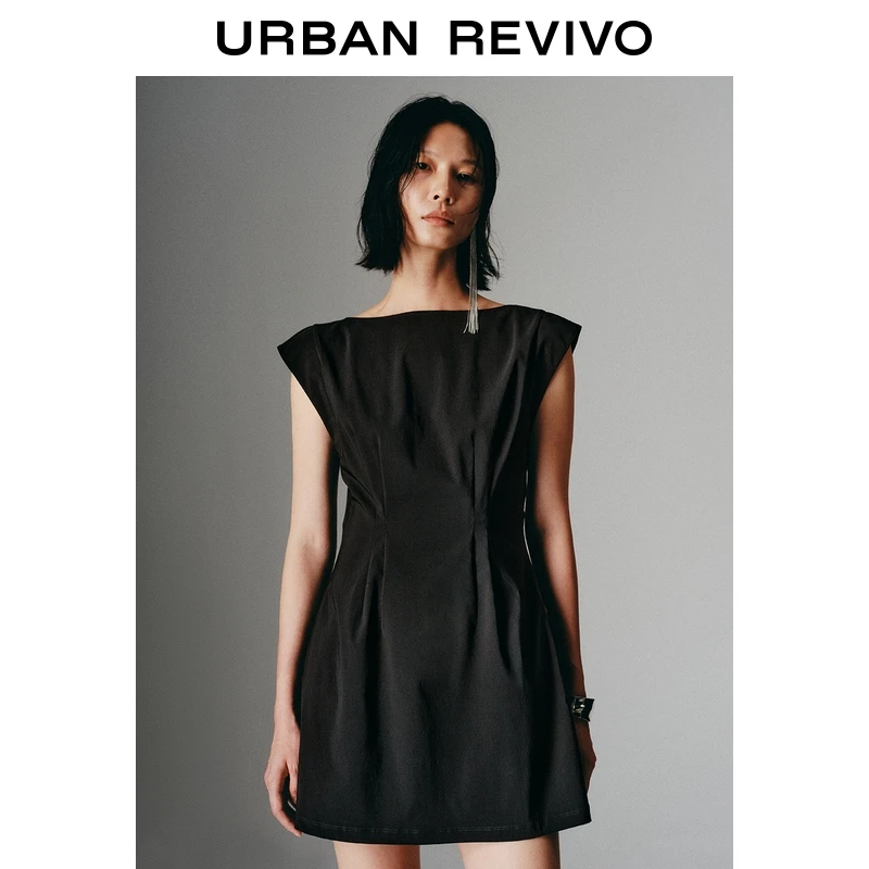 UR2025夏季新款女装时尚气质通勤收腰无袖连衣裙UWG750155