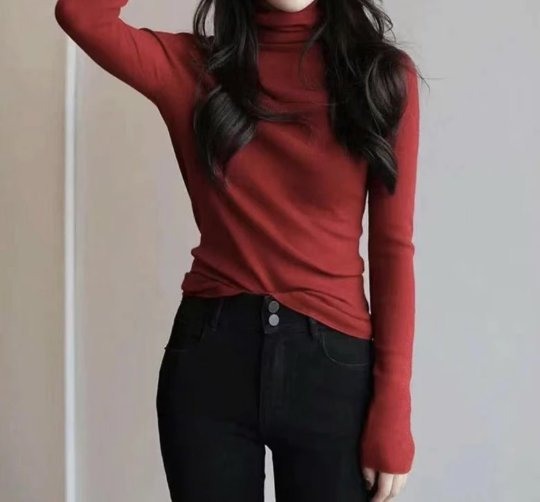 秋冬高领打底针织上衣