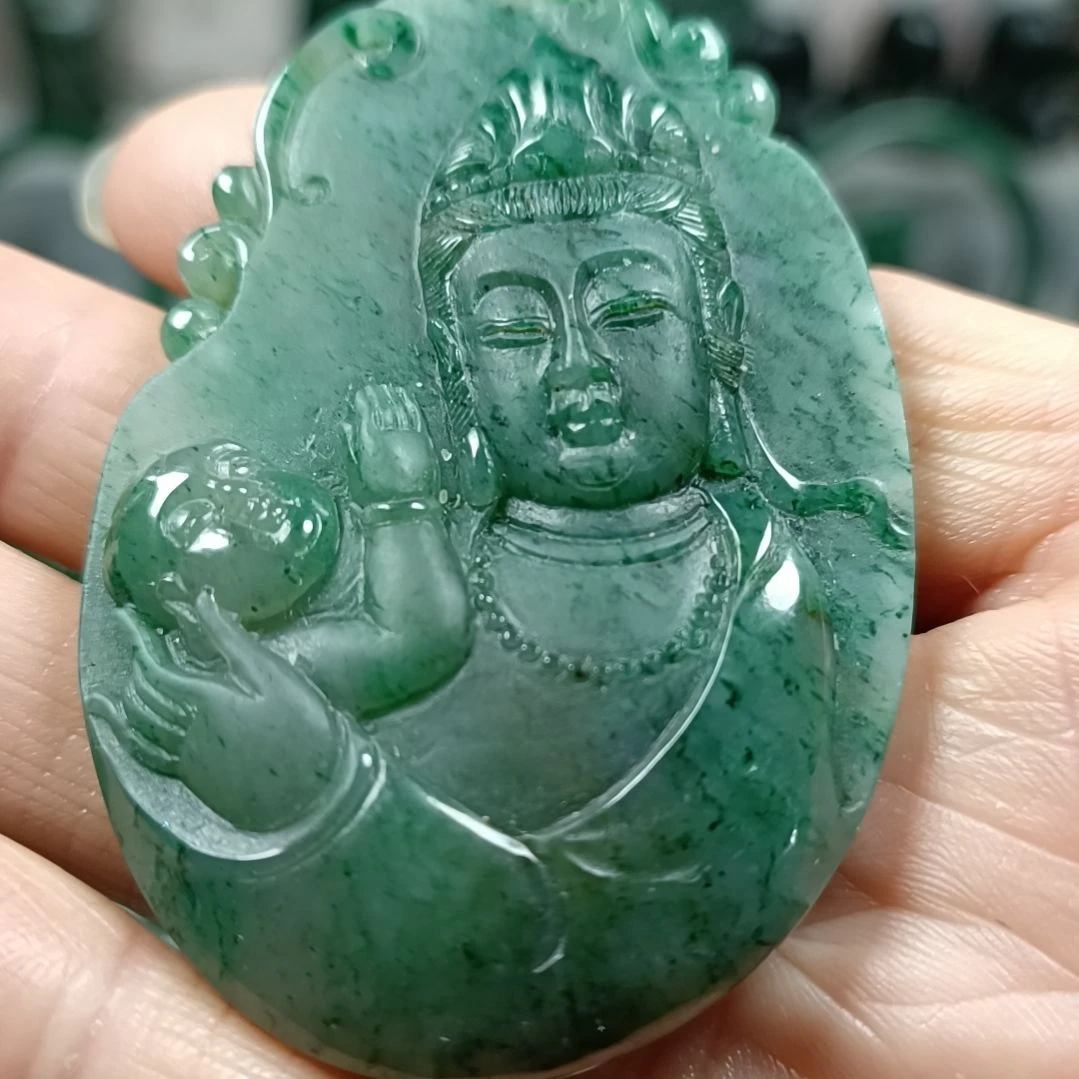 独山玉未镶嵌送子观音