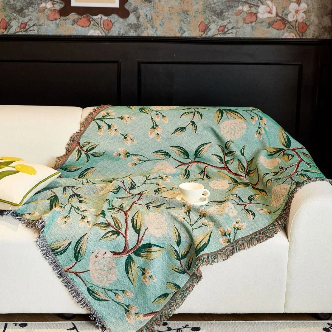 复古美式沙发巾盖布全盖沙发盖毯四季通用沙发垫高级感沙发套罩