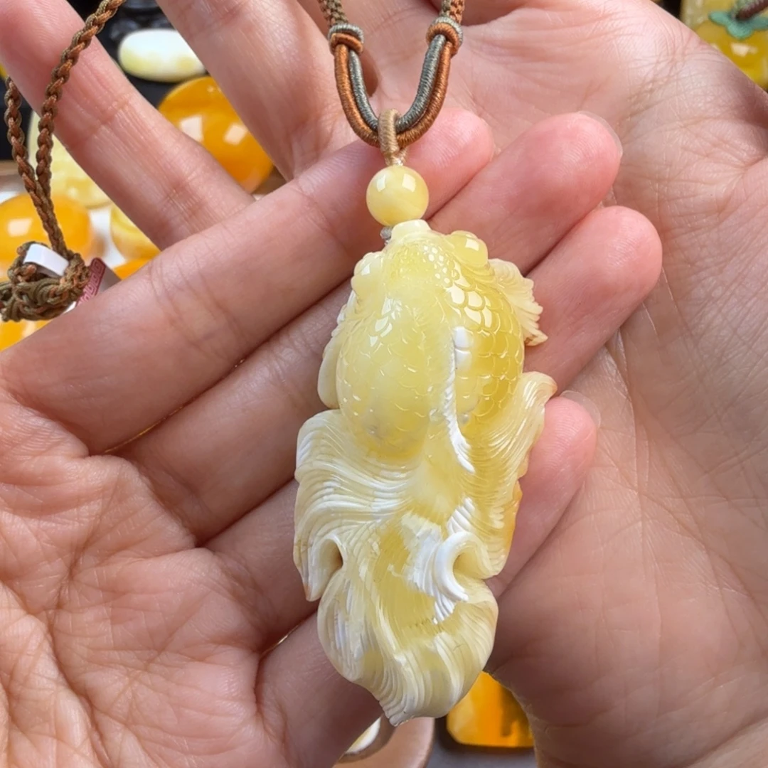 琥珀未镶嵌颈饰纯天然琥珀蜜蜡无优化