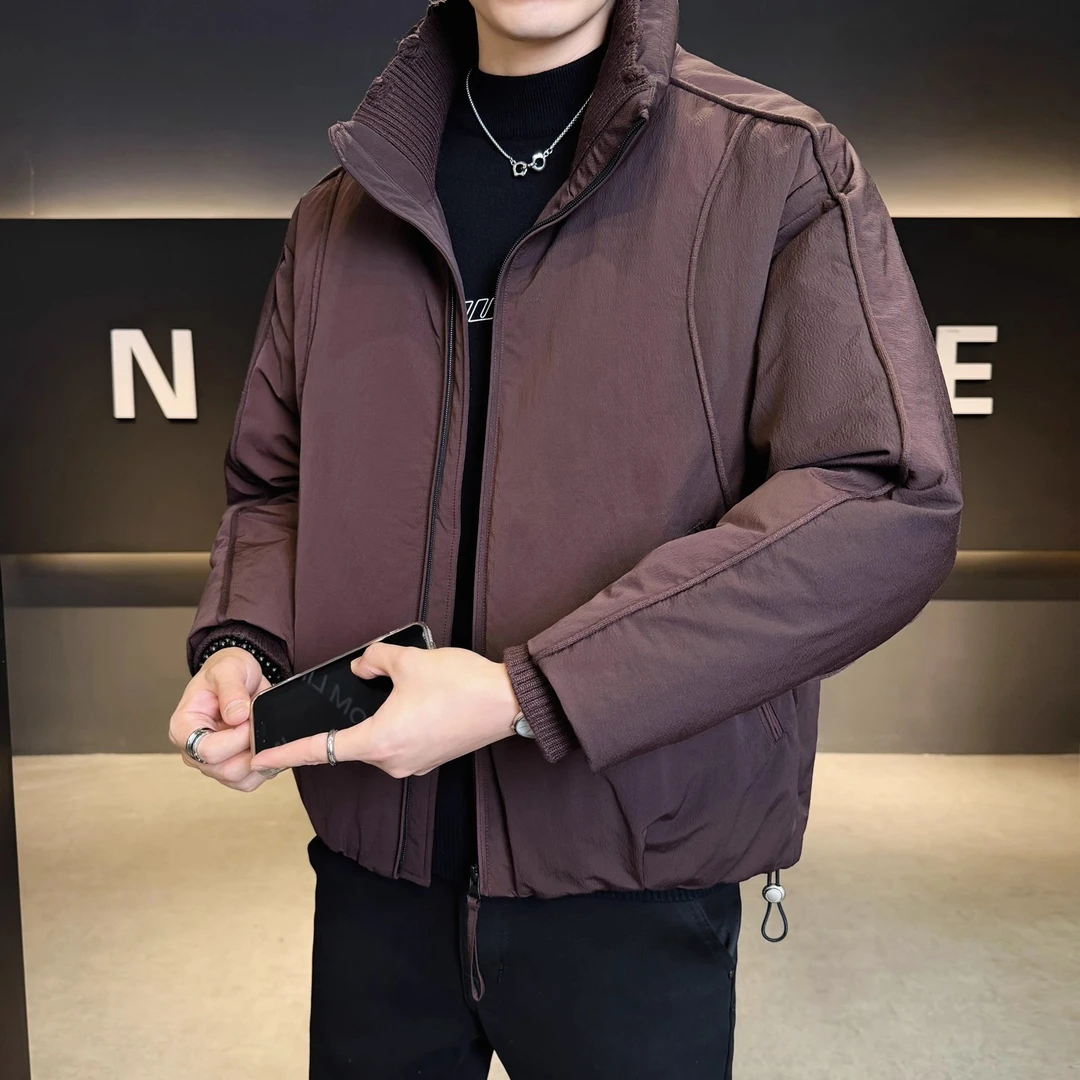 CQV白鸭绒羽绒服男士冬季新款双层立领加厚休闲保暖设计师款外套