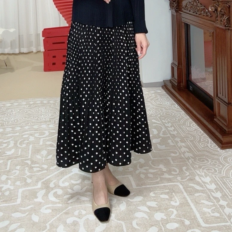 BA-9025 碎花 波点高腰半身裙 大摆长裙 百搭显瘦裙子