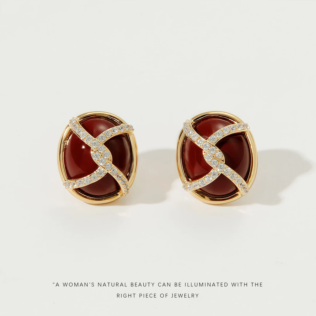 铜合金珐琅耳饰 耳钉A515