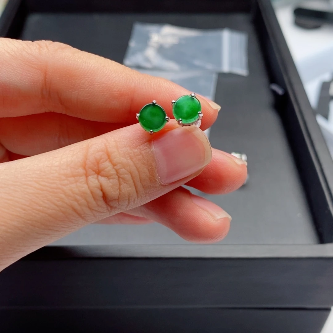 翡翠手链银S925镀金镶嵌配饰