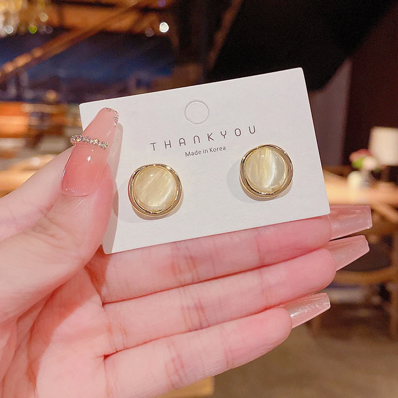 铜合金耳饰 耳钉通用日韩耳饰简约百搭耳环精致小众优雅温柔