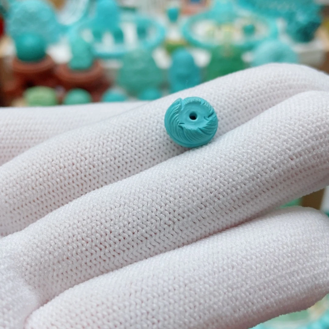 绿松石未镶嵌羽毛扣