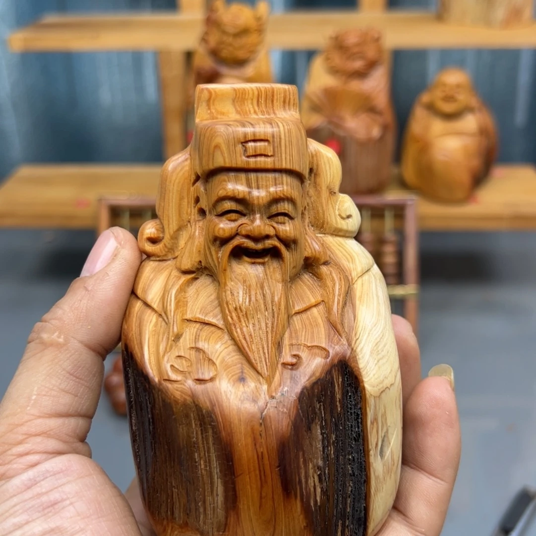 山***峰木崖柏木摆件手把件