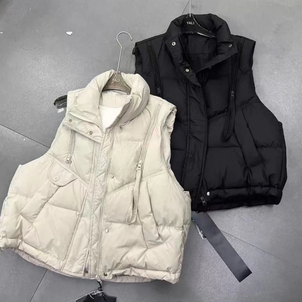 珍姐家立领大拉链羽绒马甲8831货号