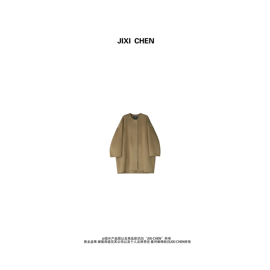 【JIXI CHEN】设计师款宽松休闲双面呢大衣MC-8252340