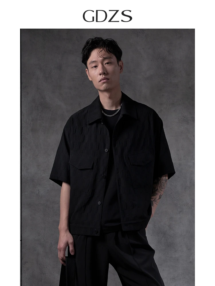 GDZS格度品牌男装春夏新款时尚百搭通勤短袖衬衫外套男PACAF1067