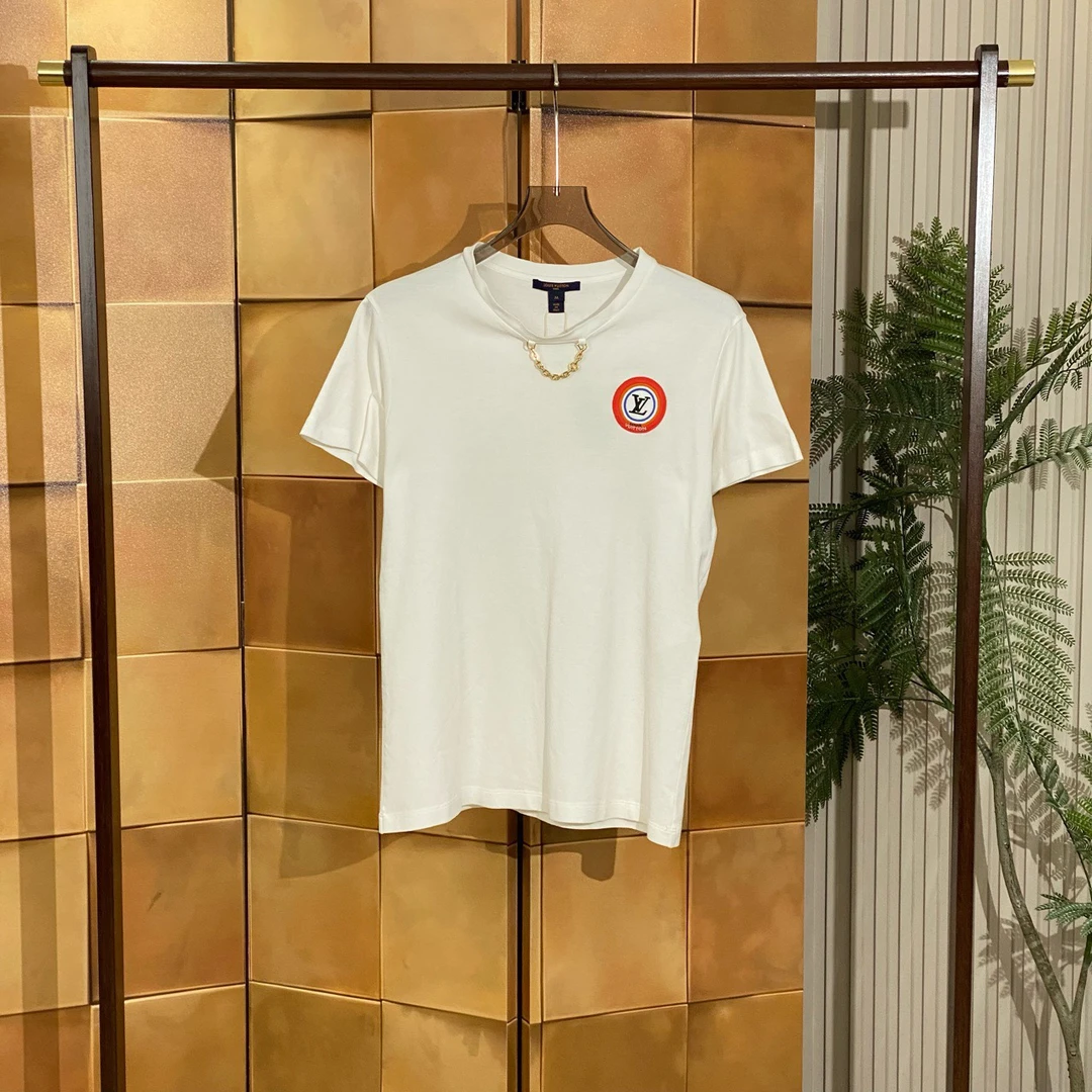 Louis Vuitton 22fw新款白色链条刺绣徽标短袖/m码/99新/女24116