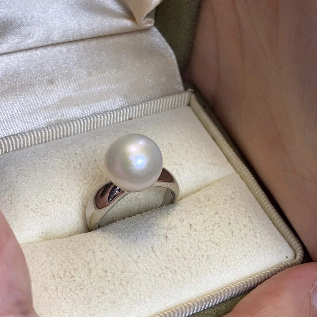 银S925镶嵌戒指淡水珍珠