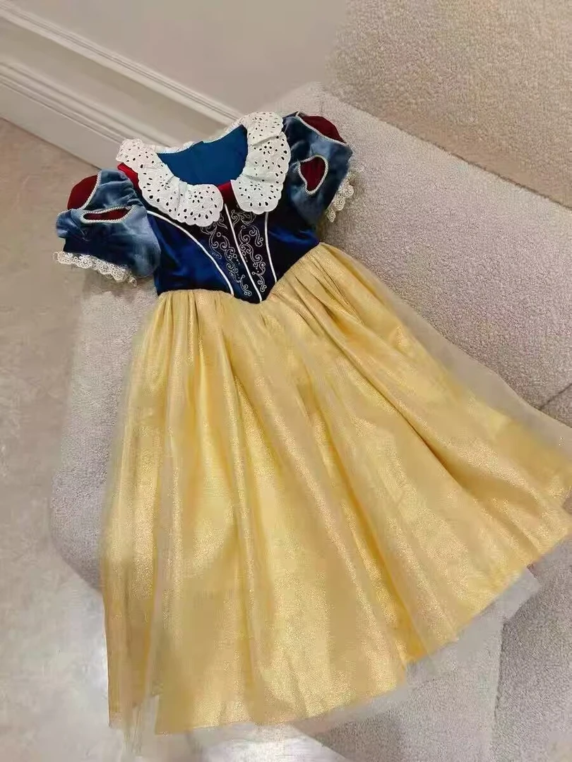 86278女童重工刺绣白雪公主裙宝宝生日礼服表演服饰四季可穿