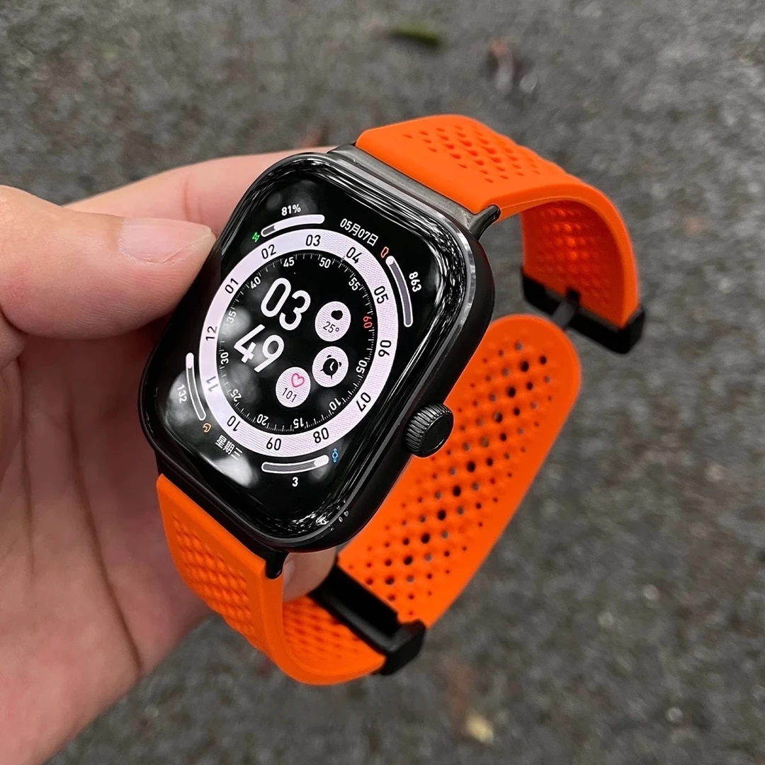 适用IQOOWatchGT洞洞硅胶磁吸表带VIVOWatchGT运动款手表带新款