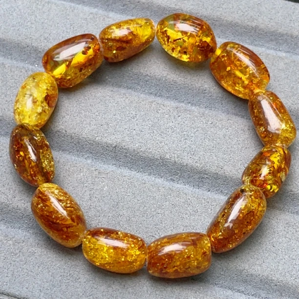 花珀随型瑕疵10➕手串（1053号）