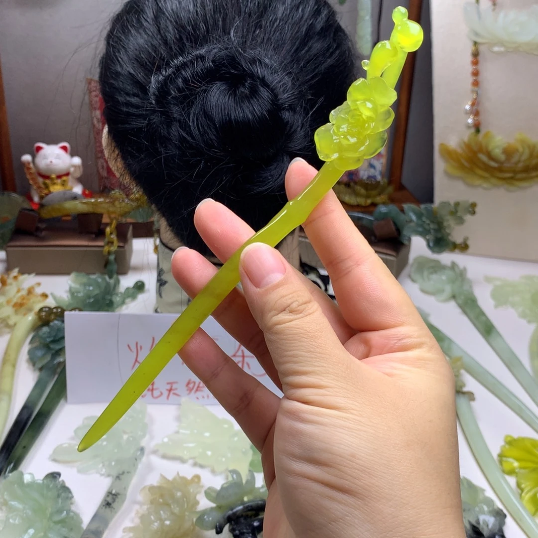 蛇纹石玉未镶嵌发饰