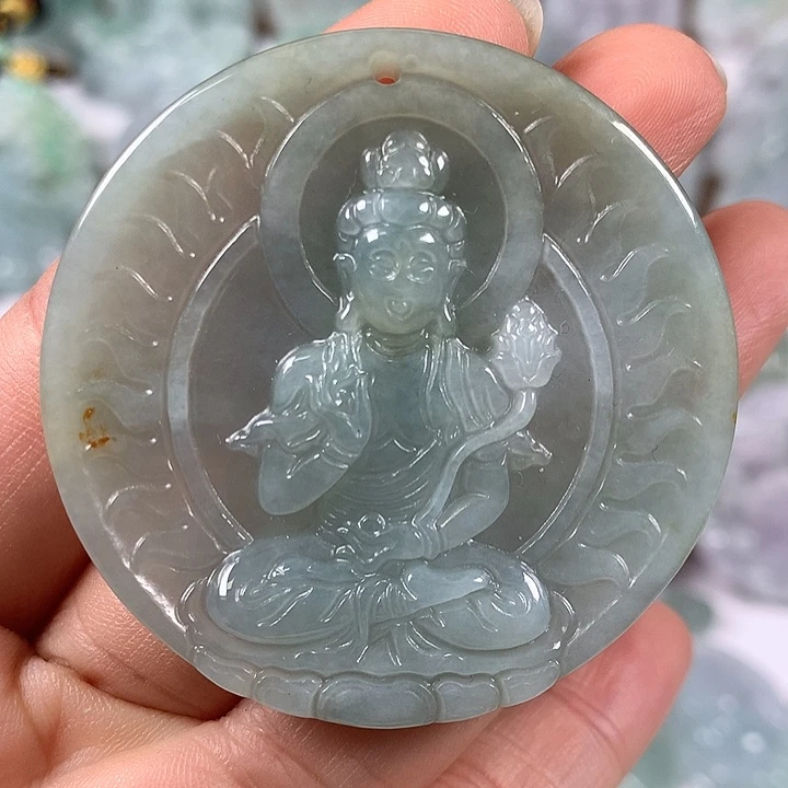 颈饰未镶嵌翡翠大势至菩萨福利洒黄翡福利