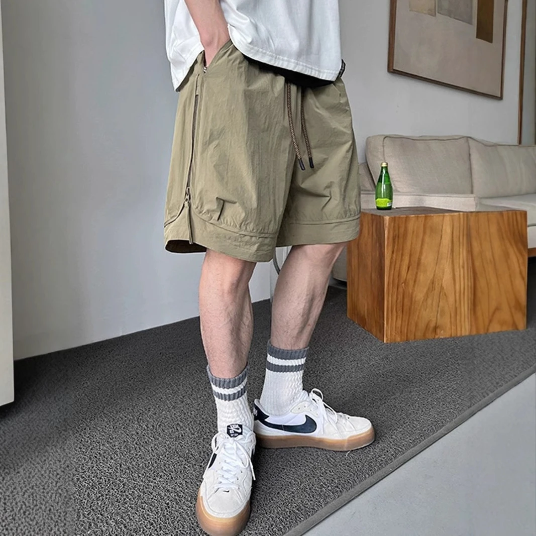 夏季新款工装短裤男潮流休闲外穿设计感百搭潮牌美式五分裤子宽松