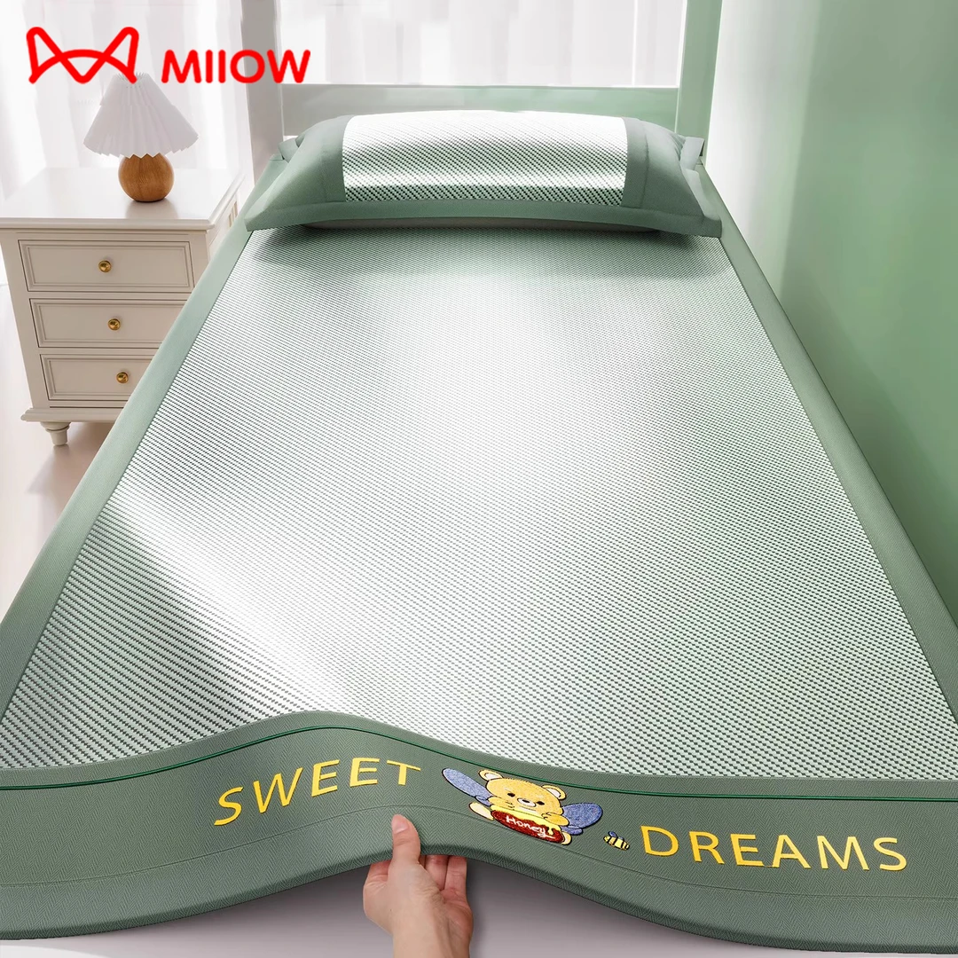 A类母婴冰丝凉席夏季藤席可机洗三件套学生宿舍单人夏天2025新款