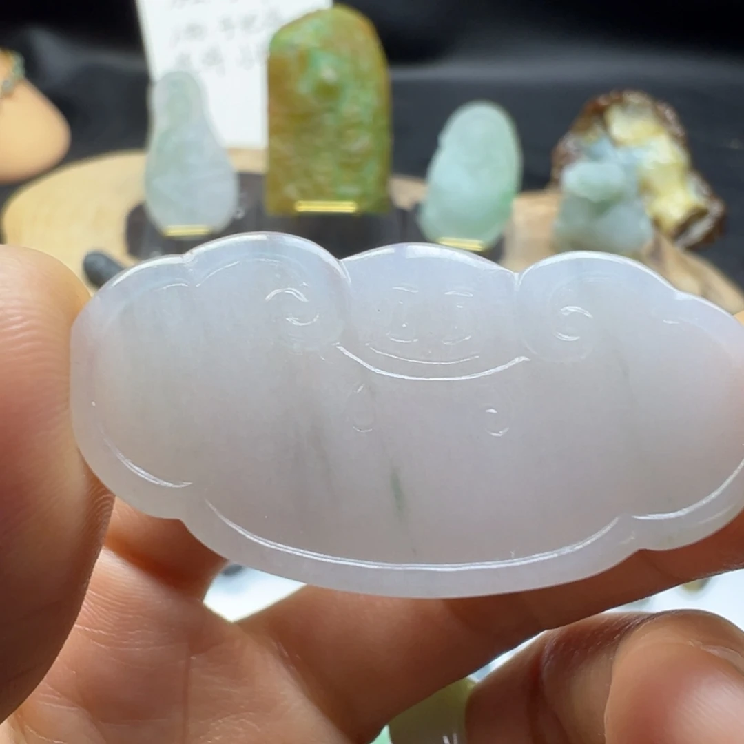 翡翠颈饰未镶嵌缅甸翡翠A货如意