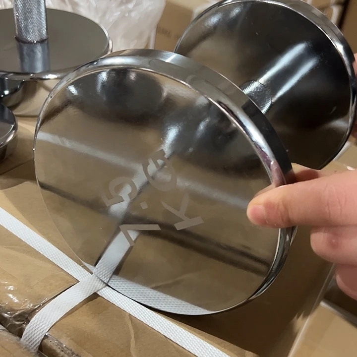 全新新款电镀纯钢大哑铃7.5公斤一对