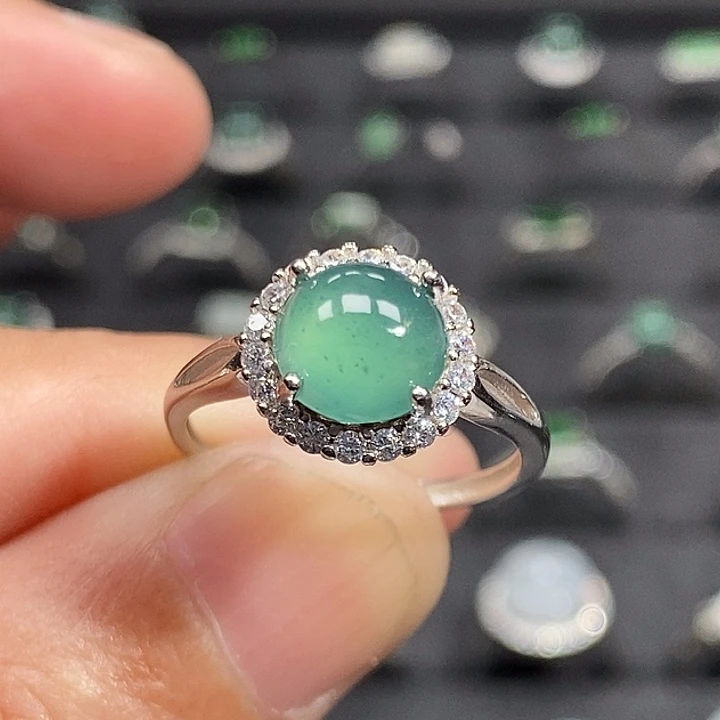 翡翠银S925镶嵌戒指