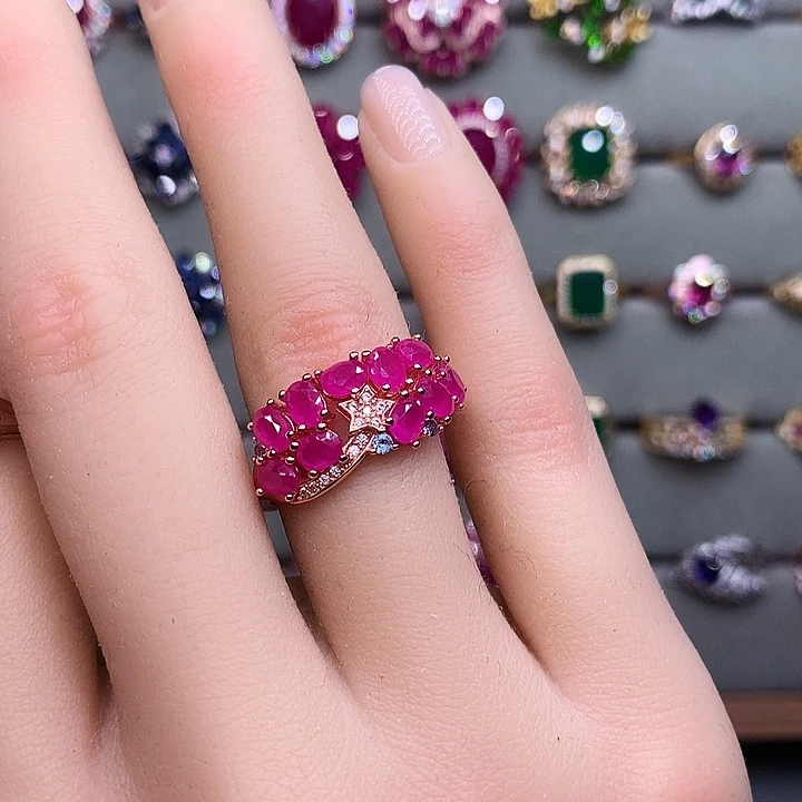 银S925镶嵌红宝石戒指