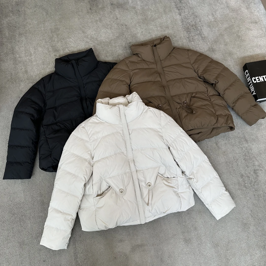 【米可家】加厚面料90白鸭绒立领纽扣羽绒服外套6132