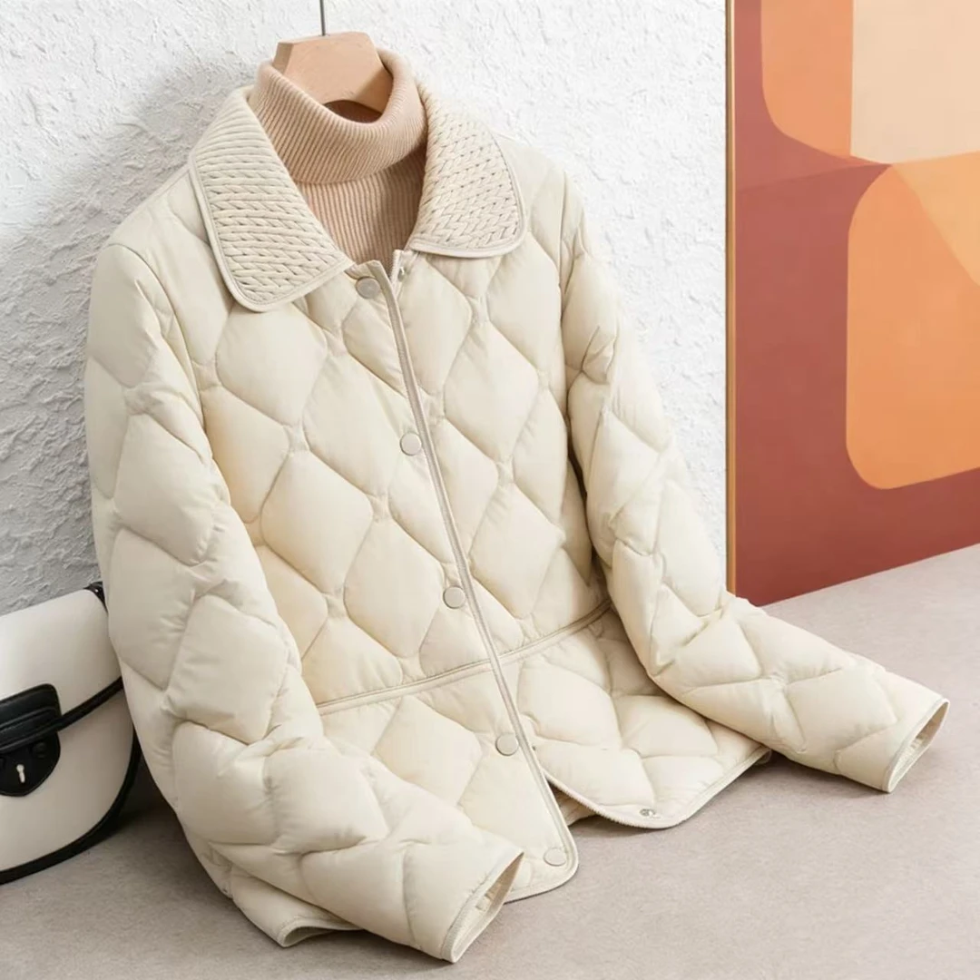 翻领短款麦穗领厚款女士纯色翻领棉衣韩版棉服LA777