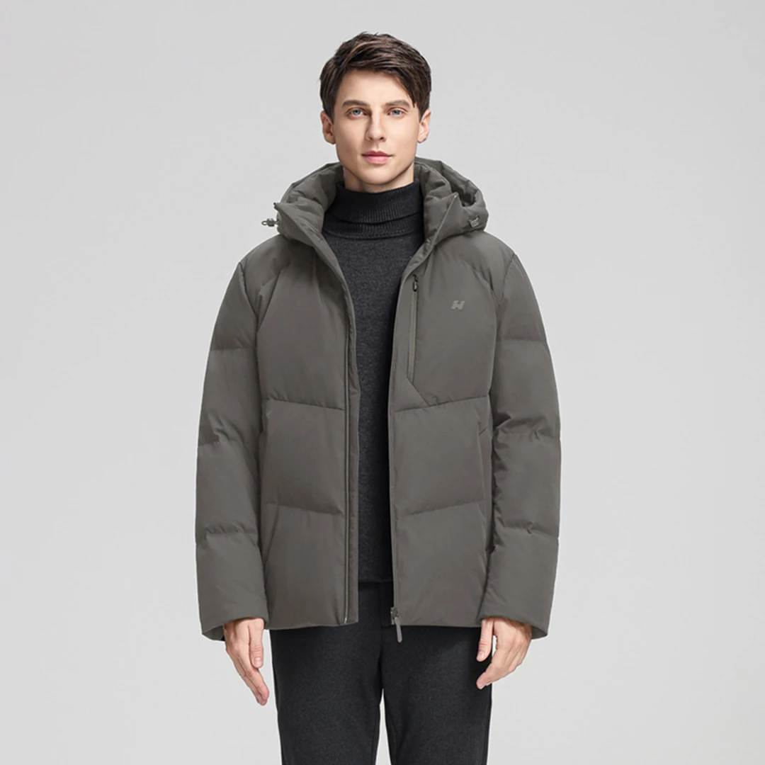 雪中飞2025冬新款男士商务休闲设计感羽绒服保暖面包拉链外套0679