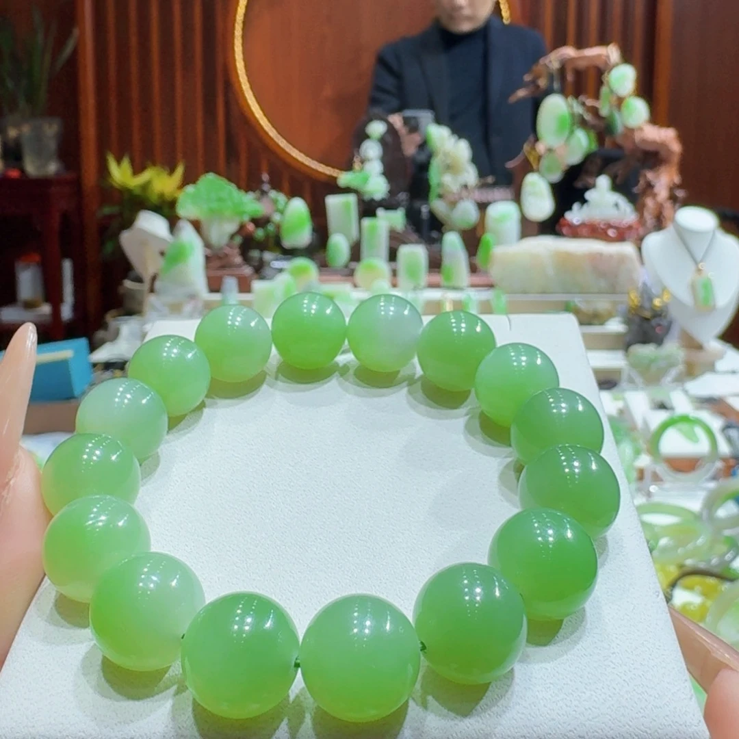 和田玉翠青卡13未镶嵌